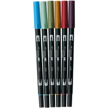 Load image into Gallery viewer, tombow dual brush pens 6 set natural colours bullet journal lettering calligraphy drawing crafting