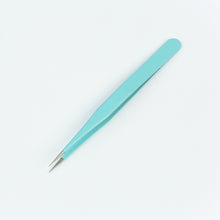 Load image into Gallery viewer, scrapbook tweezer straight point curved point bullet journal accesories craft tools turquoise