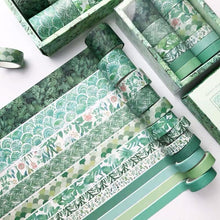 Load image into Gallery viewer, Washi Tape Green Summer Breeze Bullet Journal Decoration Scrapbooking Set of 12