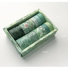 Load image into Gallery viewer, Washi Tape Green Summer Breeze Bullet Journal Decoration Scrapbooking Set of 12