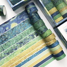 Load image into Gallery viewer, Washi Tape Van Gogh Impressionism Bullet Journal Decoration Scrapbooking Set of 12