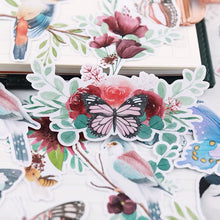 Load image into Gallery viewer, Bird Butterfly Flower Stickers 25 Pcs Bullet Journal Scrapbooking Decoration