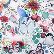 Load image into Gallery viewer, Bird Butterfly Flower Stickers 25 Pcs Bullet Journal Scrapbooking Decoration