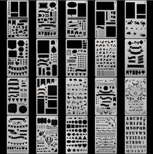 Load image into Gallery viewer, bullet_journal_stencil_20pcs_set_scrapbook
