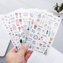 Load image into Gallery viewer, Doodle Stickers hobonichi tmmc bullet journal sticker 6 Sheets