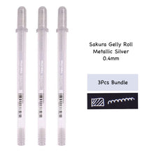 Load image into Gallery viewer, Sakura Gelly Roll silver 0.4mm 3 bundle