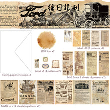 Load image into Gallery viewer, Vintage Scrapbook Paper 40 Sheets old Newspaper scrapbooking supply bullet journal travellers notebook