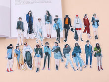 Load image into Gallery viewer, bullet journal scrapbook stickers runway models cool girls