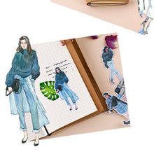 Load image into Gallery viewer, bullet journal scrapbook stickers runway models cool girls