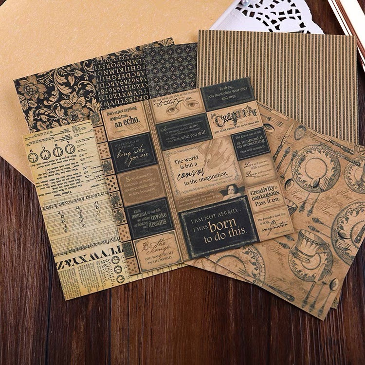 Sticky Scrapbook Paper Vintage 12 Sheets Hedgehog Journals Fast NZ