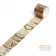Load image into Gallery viewer, scrapbook bullet journal washi tape vintage old newspaper