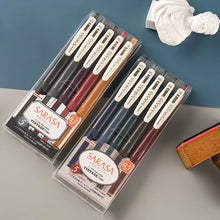 Load image into Gallery viewer, Zebra Sarasa Push Clip Gel Pen Vintage Colour Set 0.5mm bullet journal