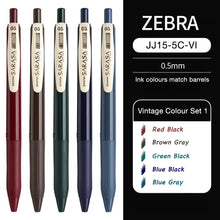 Load image into Gallery viewer, Zebra Sarasa Push Clip Gel Pen Vintage Colour Set 0.5mm bullet journal