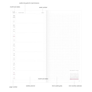 2025 Paperideas Weeks Linen | Monthly and Weekly Dated Notebook Hobonichi weeks Hobo Weeks