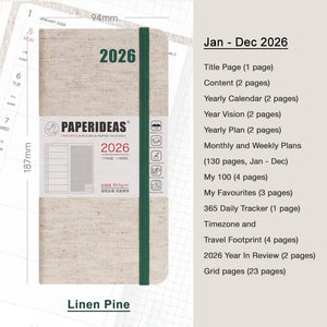 2026 Paperideas Weeks Planner weekly and monthly planne hobonichi 2026 planner hobonichi techo hobonichi cousin