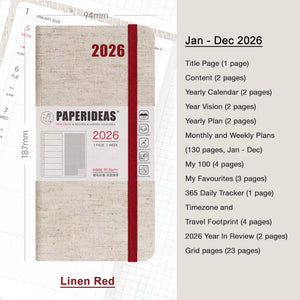 2026 Paperideas Weeks Planner weekly and monthly planne hobonichi 2026 planner hobonichi techo hobonichi cousin