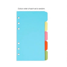 Load image into Gallery viewer, 6 Hole Loose Leaf Page Divider 5 Set | A5 + A6 Personal