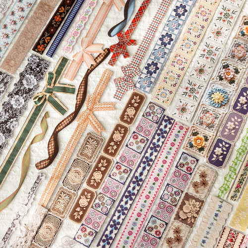 Cottage Quilt Strip Stickers 60pcs scrapbooking bullet journal planner sticker  creative art journal