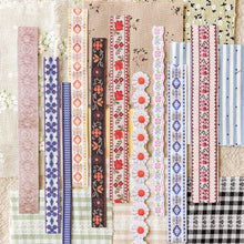 Load image into Gallery viewer, Cottage Quilt Strip Stickers 60pcs scrapbooking bullet journal planner sticker  creative art journal
