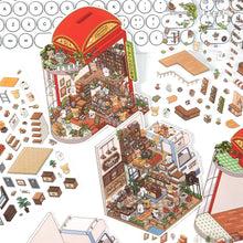 Load image into Gallery viewer, DIY 3D Miniature Scene Sticker 4 Pack Urban Hideouts Cartoon Stickers for Adult Little Ones