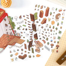 Load image into Gallery viewer, DIY 3D Miniature Scene Sticker 4 Pack Urban Hideouts Cartoon Stickers for Adult Little Ones