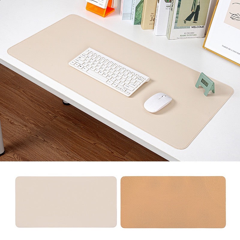 Desk Mat 80x40cm Vegan Leather Mouse Pad large cream beige 