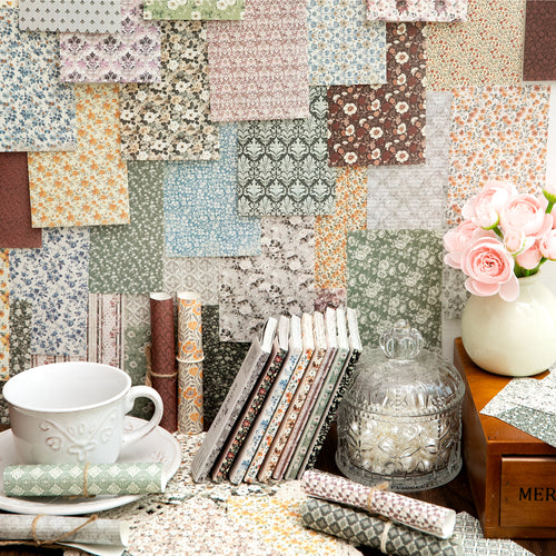 Floral Scrapbook Paper Slow Joy 80pcs junk journal creative journal ditsy flowers paper art