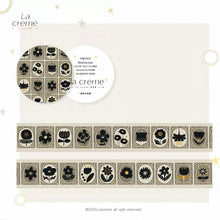 Load image into Gallery viewer, La Creme Washi Tape | Flower Archives bullet journal scrapbook junk journal cute stickers abstract black and white brown