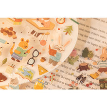 Load image into Gallery viewer, Forest friends PET Sticker Sheets 12pcs whimsical storybook animals bullet journal  hobonichi planner stickers scrapbook cute stickers