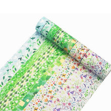 Load image into Gallery viewer, Green Spring Floral Washi Tape 12 Pack bullet journal scrapbook junk journal stickers green washi tapes floral washi tapes
