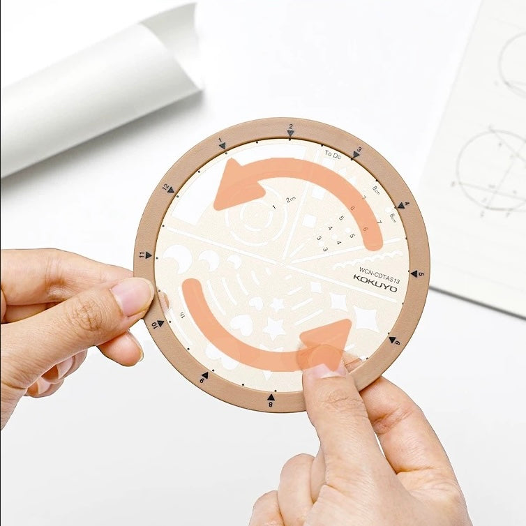 Kokuyo Creative Rotation Ruler - Hedgehog Journals - NZ, AU &US Delivery