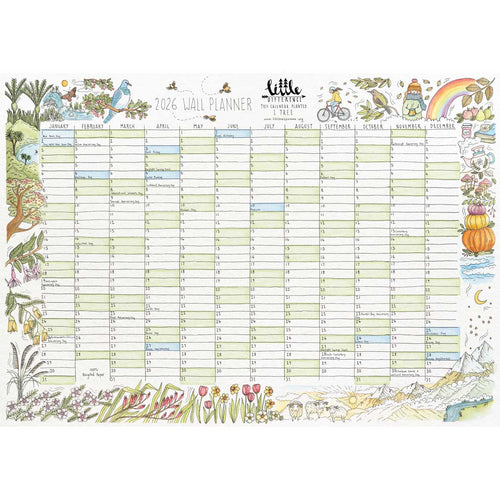 2026 Wall Planner Calendar 100% Recycled Paper | Little Difference