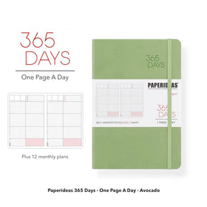 Paperideas 365 Days Planner Hobonichi Techo A5 Hard Cover Notebook bullet journal avocado green