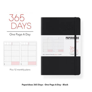 Paperideas 365 Days Planner Hobonichi Techo A5 Hard Cover Notebook bullet journal black
