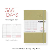 Load image into Gallery viewer, Paperideas 365 Days Planner Hobonichi Techo A5 Hard Cover Notebook bullet journal matcha green