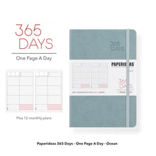 Load image into Gallery viewer, Paperideas 365 Days Planner Hobonichi Techo A5 Hard Cover Notebook bullet journal ocean blue