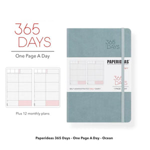 Paperideas 365 Days Planner Hobonichi Techo A5 Hard Cover Notebook bullet journal ocean blue