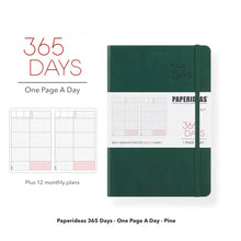 Load image into Gallery viewer, Paperideas 365 Days Planner Hobonichi Techo A5 Hard Cover Notebook bullet journal pine