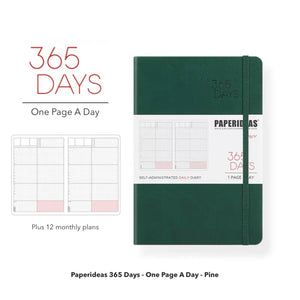 Paperideas 365 Days Planner Hobonichi Techo A5 Hard Cover Notebook bullet journal pine