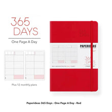 Load image into Gallery viewer, Paperideas 365 Days Planner Hobonichi Techo A5 Hard Cover Notebook bullet journal red