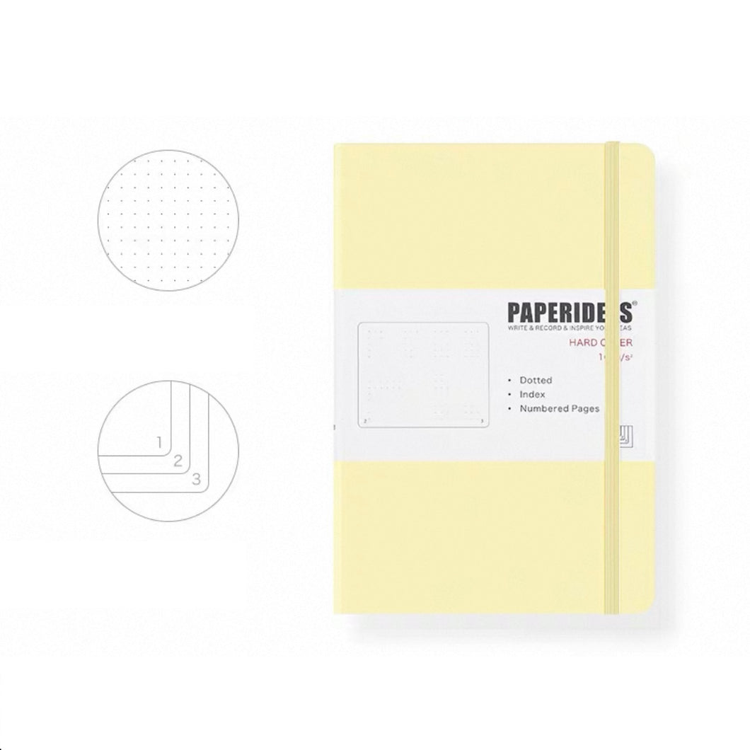 PAPERIDEAS Bullet Journal A5 Dotted Notebook Numbered Pages buttermilk yellow