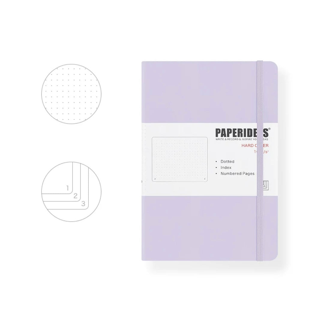 PAPERIDEAS Bullet Journal A5 Dotted Notebook Numbered Pages lavender purple light