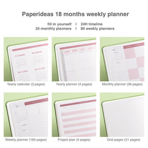 [SECONDS] Paperideas 18 Month Timeline Weekly Planner A5 | Peach