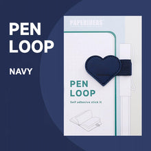 Load image into Gallery viewer, Paperideas Pen Loop heart shape navy blue