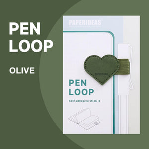 Paperideas Pen Loop heart shape olive green army