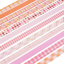 Load image into Gallery viewer, Pink and Orange Plaid Washi Tape | 12 Pack Bullet journal planner scrapbook stickers junk journal washi tape pink washi tapes cute stickers