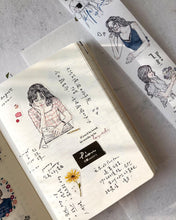 Load image into Gallery viewer, Pion Washi Tape sketch girl sticker creative journaling scrapbooking bullet journal planner sticker 