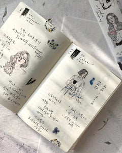 Pion Washi Tape sketch girl sticker creative journaling scrapbooking bullet journal planner sticker 