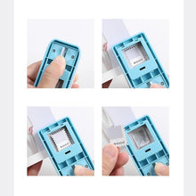 Load image into Gallery viewer, Rectangular Stamp Puncher stamp clipper bullet journal junk journal with me planner sticker cutout white and blue