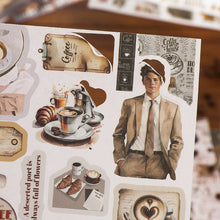 Load image into Gallery viewer, Retro Sticker Book 50 Sheets journal sticker scrapbook creative journal junk journal bullet journal planner vintage coffee themes